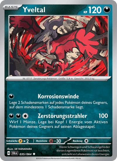 Yveltal 035/064 Nebel der Sagen Pokémon Karte