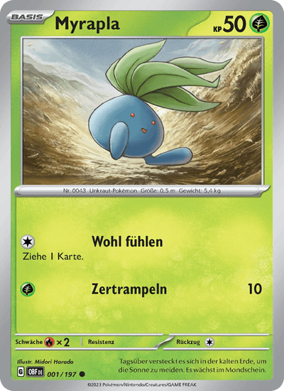 Myrapla 001/197 Obsidianflammen Pokémon Karte