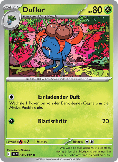 Duflor 002/197 Obsidianflammen Pokémon Karte