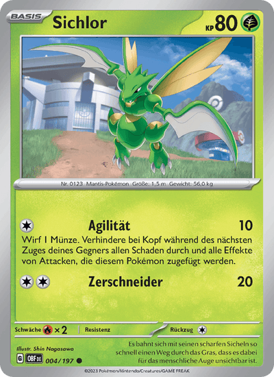 Sichlor 004/197 Obsidianflammen Pokémon Karte
