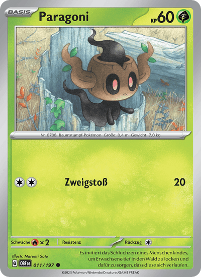 Paragoni 011/197 Obsidianflammen Pokémon Karte