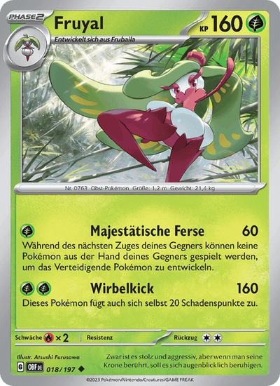 Fruyal 018/197 Obsidianflammen Pokémon Karte