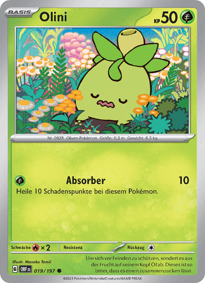 Olini 019/197 Obsidianflammen Pokémon Karte