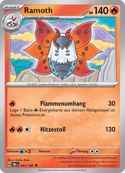 Ramoth 041/197 Obsidianflammen Pokémon Karte