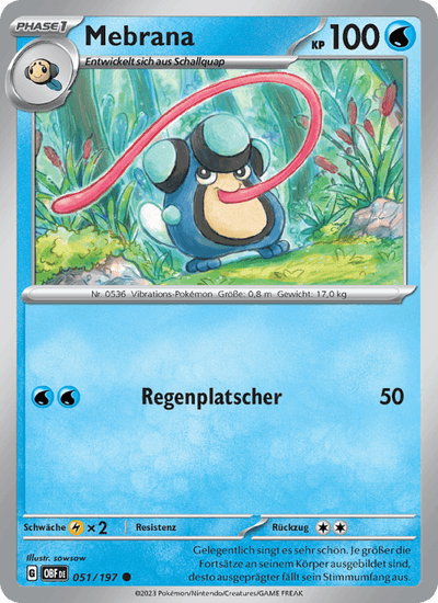 Mebrana 051/197 Obsidianflammen Pokémon Karte