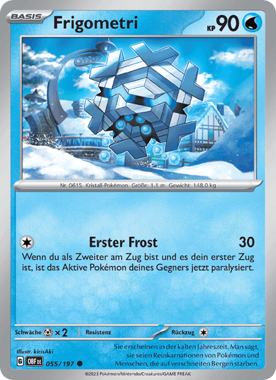 Frigometri 055/197 Obsidianflammen Pokémon Karte