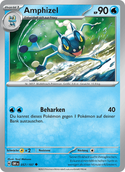 Amphizel 057/197 Obsidianflammen Pokémon Karte