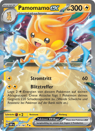 Pamomamo-ex 073/197 Obsidianflammen Pokémon Karte