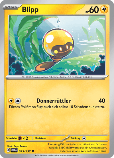 Blipp 075/197 Obsidianflammen Pokémon Karte