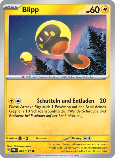 Blipp 076/197 Obsidianflammen Pokémon Karte