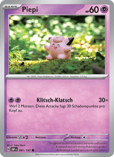 Piepi 081/197 Obsidianflammen Pokémon Karte