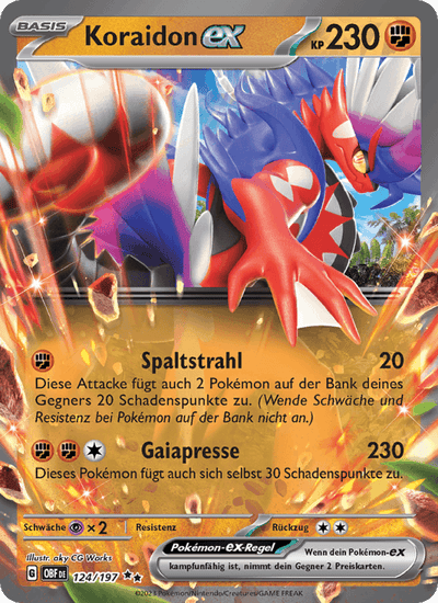 Koraidon-ex 124/197 Obsidianflammen Pokémon Karte