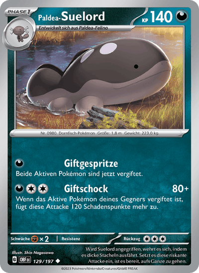 Paldea-Suelord 129/197 Obsidianflammen Pokémon Karte