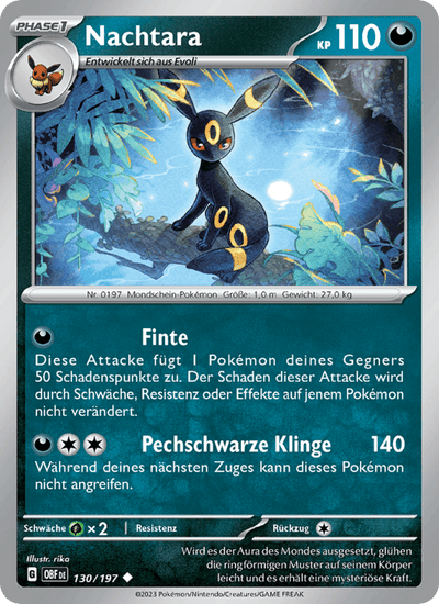 Nachtara 130/197 Obsidianflammen Pokémon Karte