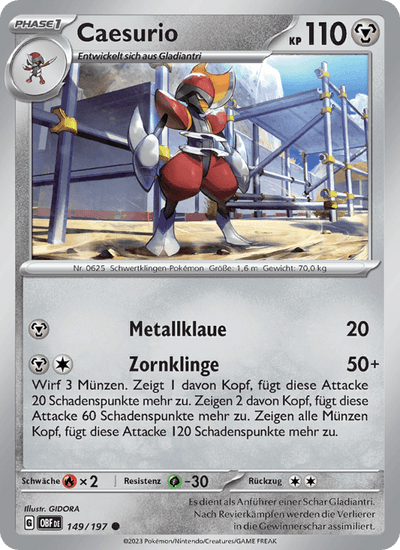Caesurio 149/197 Obsidianflammen Pokémon Karte