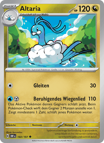 Altaria 160/197 Obsidianflammen Pokémon Karte