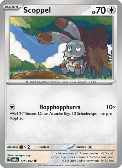 Scoppel 175/197 Obsidianflammen Pokémon Karte