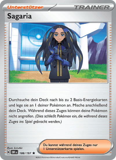 Sagaria 188/197 Obsidianflammen Pokémon Karte