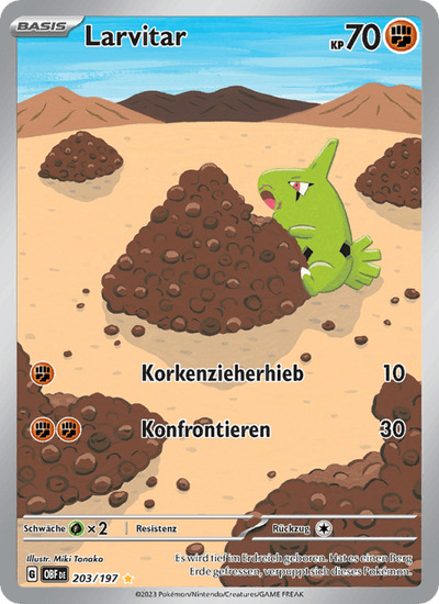 Larvitar 203/197 Obsidianflammen Pokémon Karte