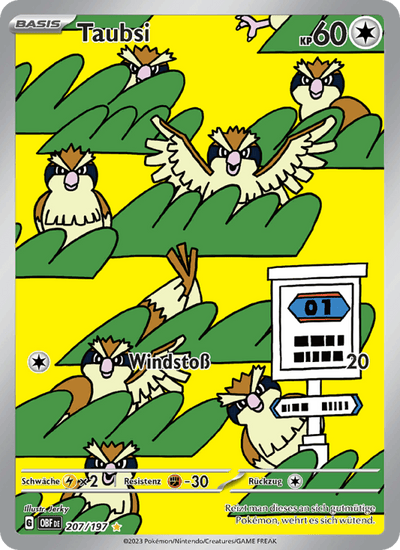 Taubsi 207/197 Obsidianflammen Pokémon Karte