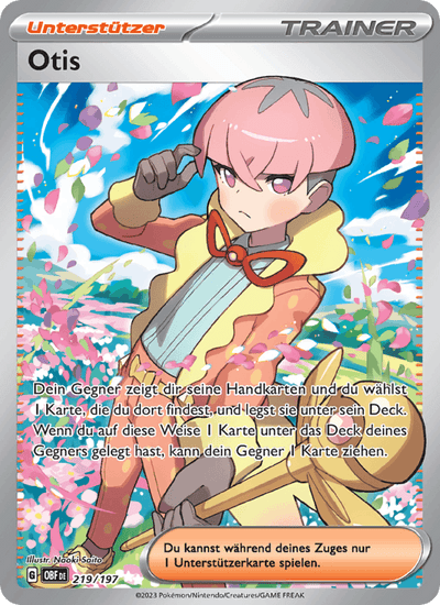 Otis 219/197 Obsidianflammen Pokémon Karte