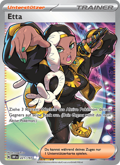 Etta 221/197 Obsidianflammen Pokémon Karte