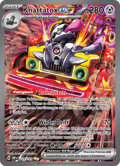 Knattatox-ex 224/197 Obsidianflammen Pokémon Karte