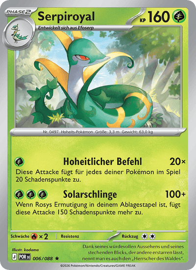Serpiroyal 006/088 Optimale Ordnung Pokémon Karte