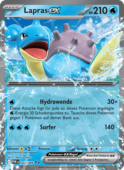 Lapras-ex 022/088 Optimale Ordnung Pokémon Karte