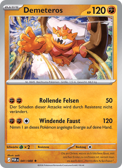 Demeteros 041/088 Optimale Ordnung Pokémon Karte