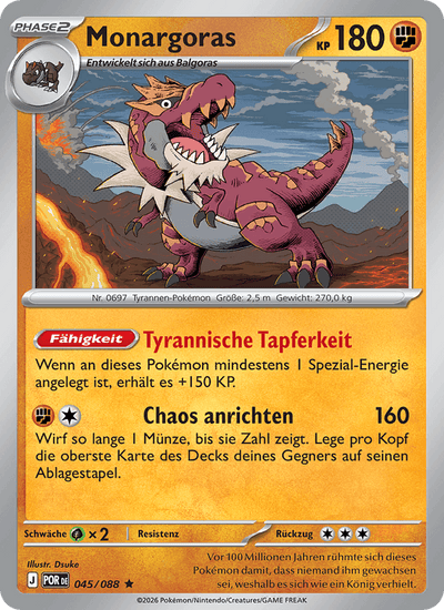 Monargoras 045/088 Optimale Ordnung Pokémon Karte