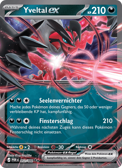Yveltal-ex 053/088 Optimale Ordnung Pokémon Karte
