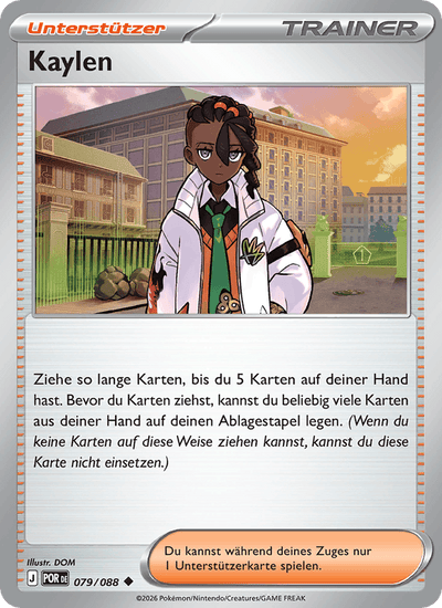Kaylen 079/088 Optimale Ordnung Pokémon Karte