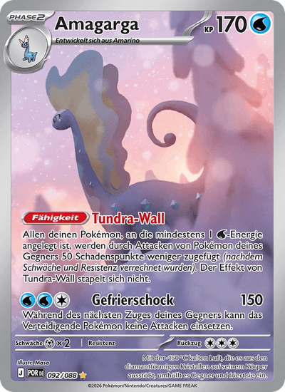 Amagarga 092/088 Optimale Ordnung Pokémon Karte