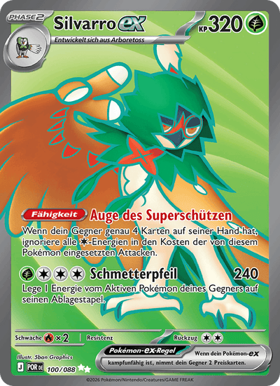 Silvarro-ex 100/088 Optimale Ordnung Pokémon Karte
