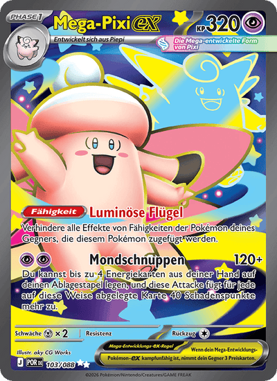Mega-Pixi-ex 103/088 Optimale Ordnung Pokémon Karte