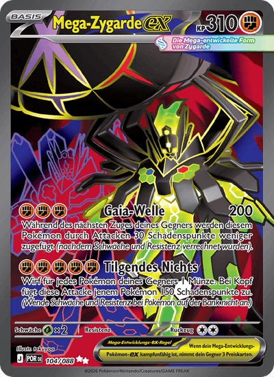 Mega-Zygarde-ex 104/088 Optimale Ordnung Pokémon Karte