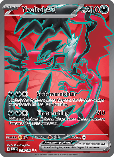 Yveltal-ex 105/088 Optimale Ordnung Pokémon Karte