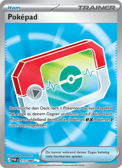 Poképad 113/088 Optimale Ordnung Pokémon Karte