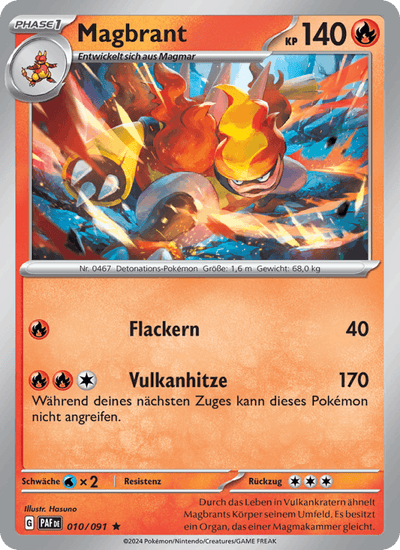 Magbrant 010/091 Paldeas Schicksale Pokémon Karte