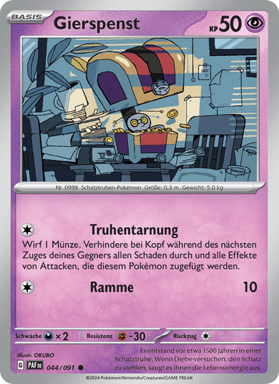 Gierspenst 044/091 Paldeas Schicksale Pokémon Karte