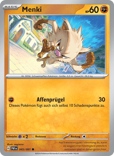 Menki 045/091 Paldeas Schicksale Pokémon Karte