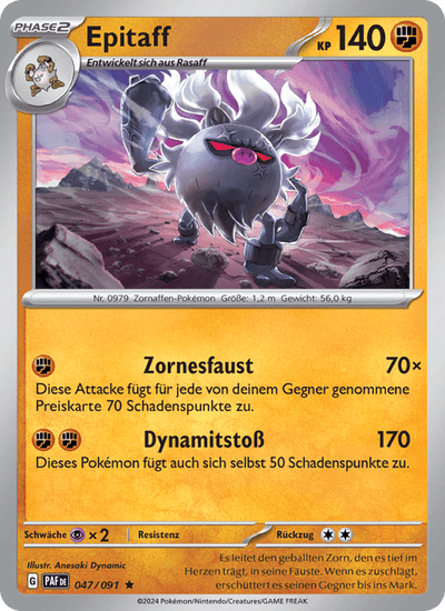 Epitaff 047/091 Paldeas Schicksale Pokémon Karte