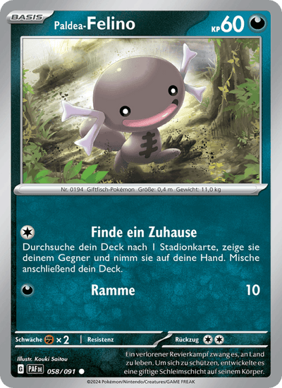 Paldea-Felino 058/091 Paldeas Schicksale Pokémon Karte