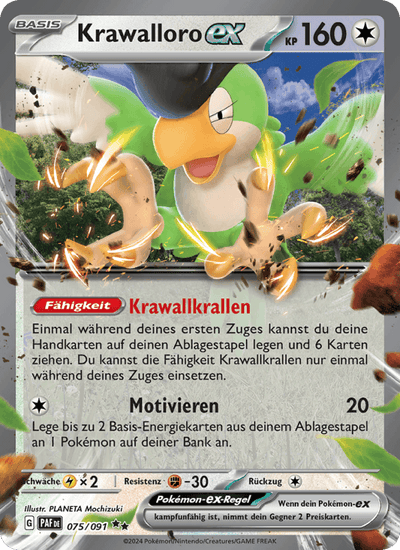 Krawalloro-ex 075/091 Paldeas Schicksale Pokémon Karte