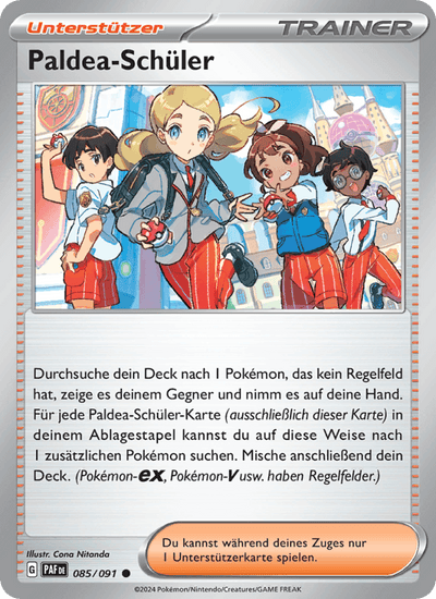 Paldea-Schüler 085/091 Paldeas Schicksale Pokémon Karte