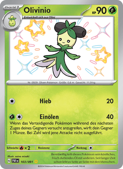 Olivinio 103/091 Paldeas Schicksale Pokémon Karte