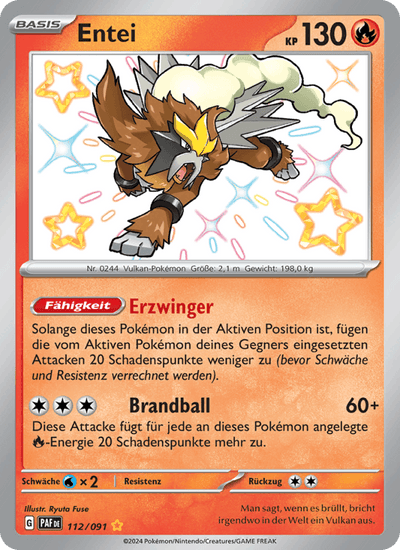 Entei 112/091 Paldeas Schicksale Pokémon Karte