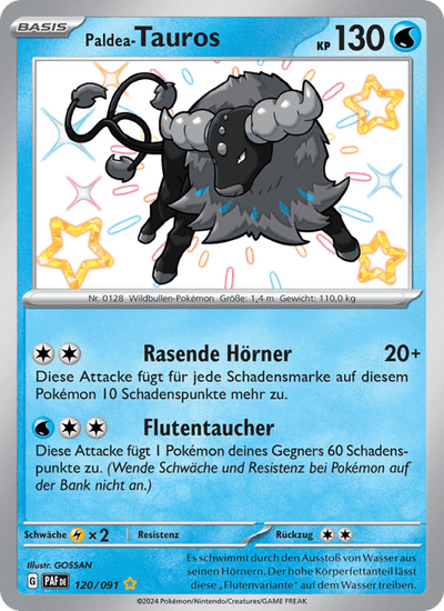 Paldea-Tauros 120/091 Paldeas Schicksale Pokémon Karte