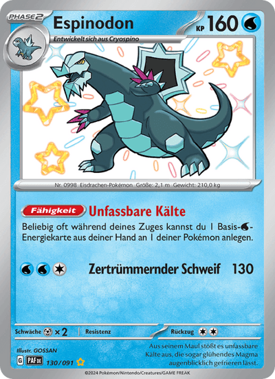 Espinodon 130/091 Paldeas Schicksale Pokémon Karte